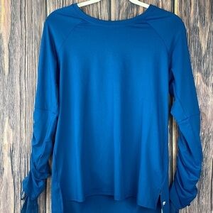 MWT Fabletics Blue Long Sleeve Cashel Adjustable Workout Top- Size Medium